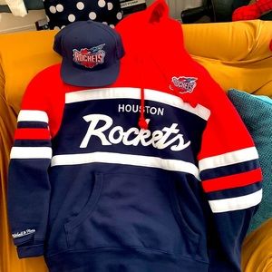 Houston Rockets Mitchell and Ness Hat and Sweatshirt Combo